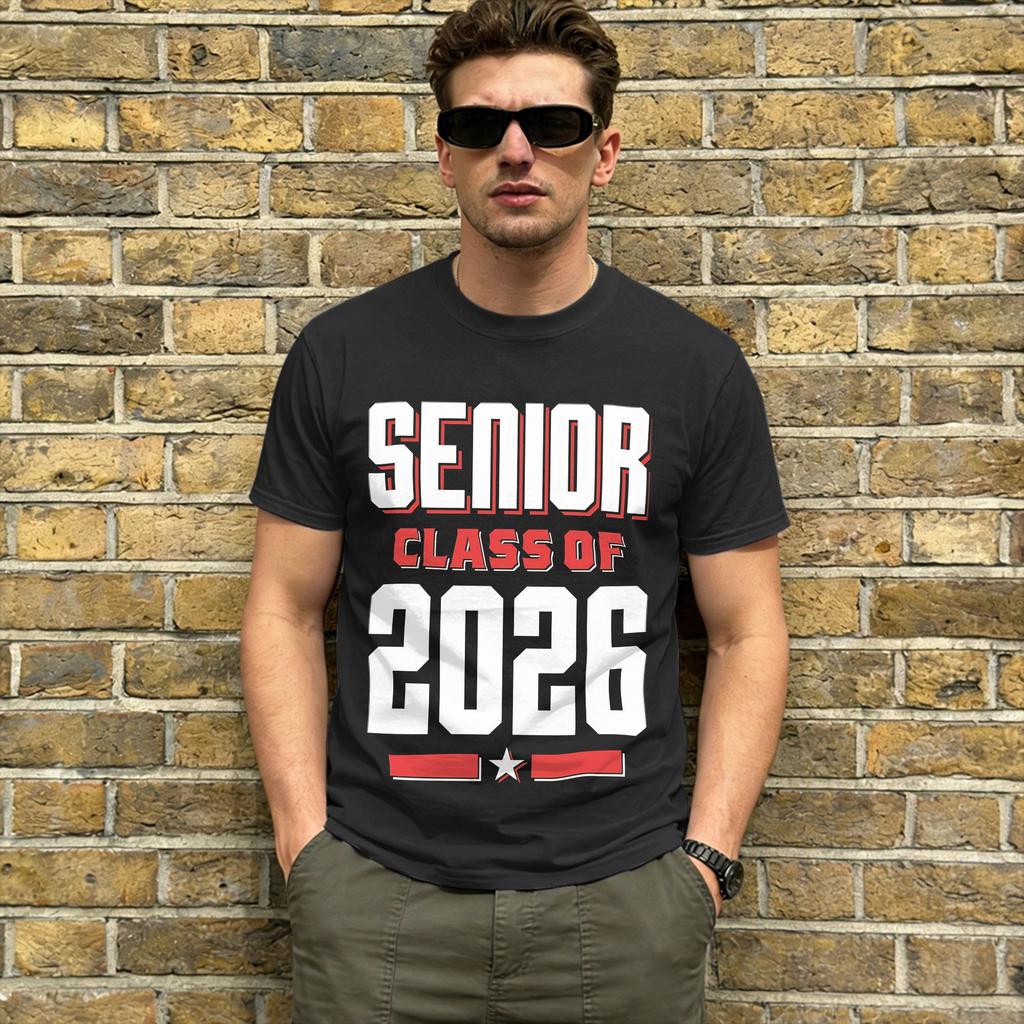 Class of 2026 Senior 2026 Graduation Cotton T Shirt For Unisex Summer Y2K Fun TShirts Round Neck Harajuku Tees Plus Size