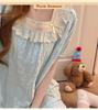 2026 Summer Women's Cotton Pajama Set with Built-in Bra, Lace Trim & Short Sleeves