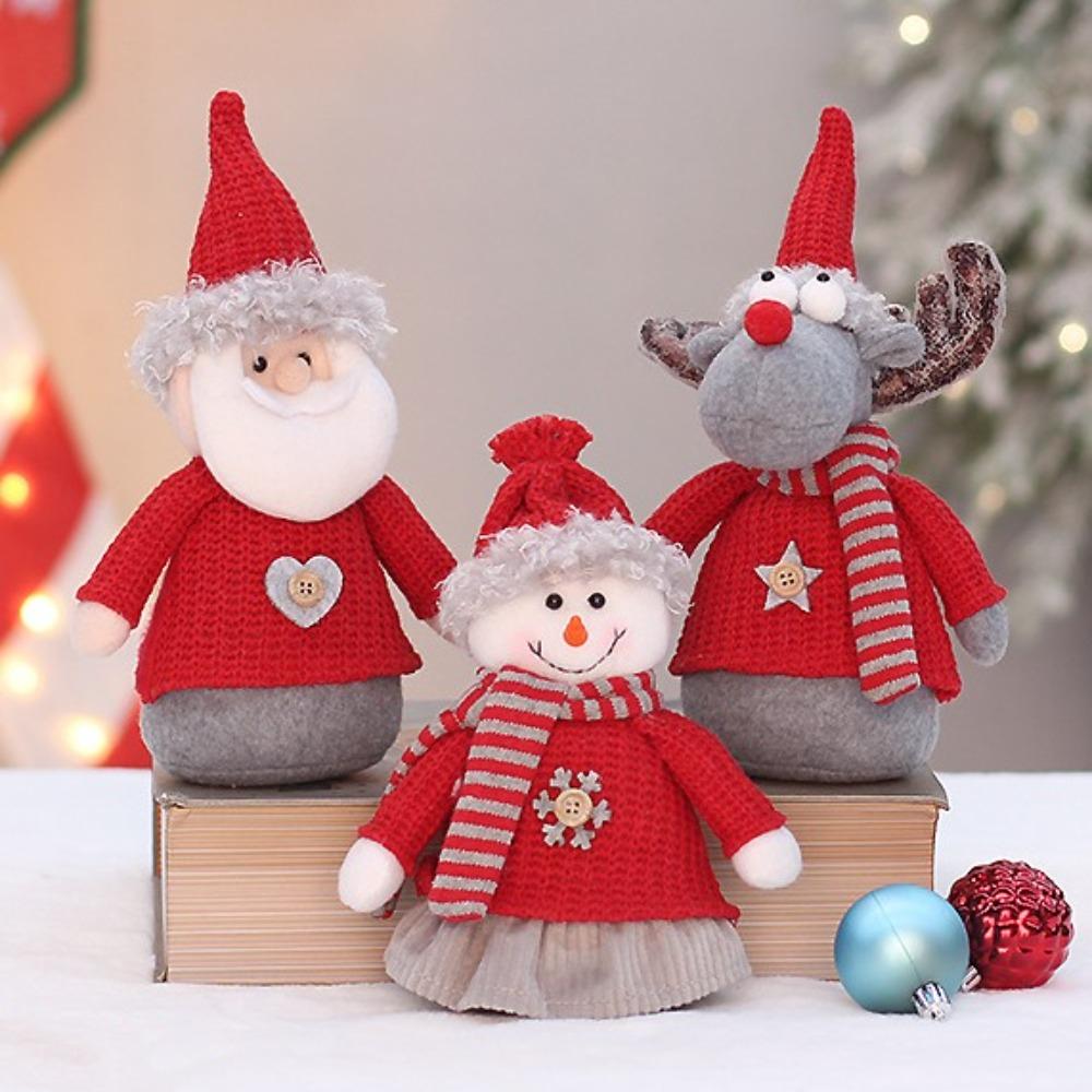 Soft Snowman Elk Telescopic Doll Santa Claus Merry Christmas Decoration Xmas Decor