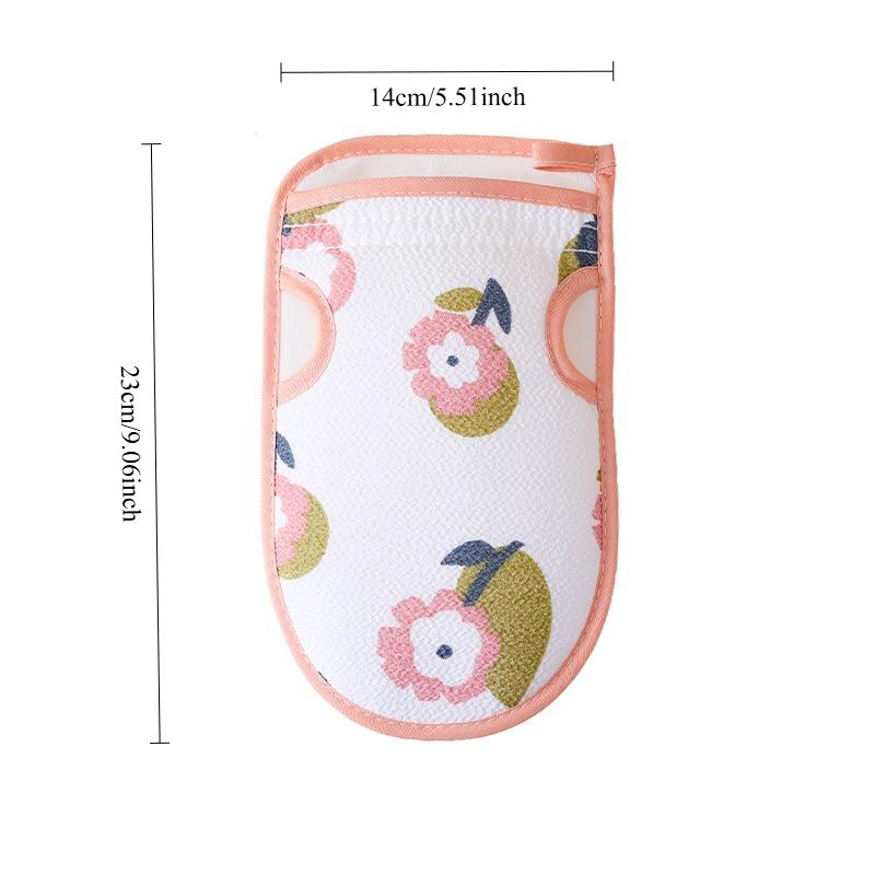 1Pc 2-in-1 Unisex Double-Sided Bath Towel with Powerful Exfoliating Gloves