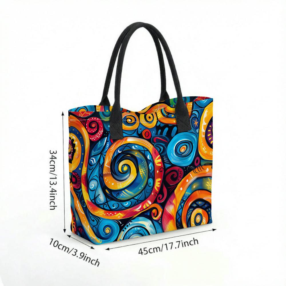  Colorful Graffiti Printed Large Casual Tote Bag