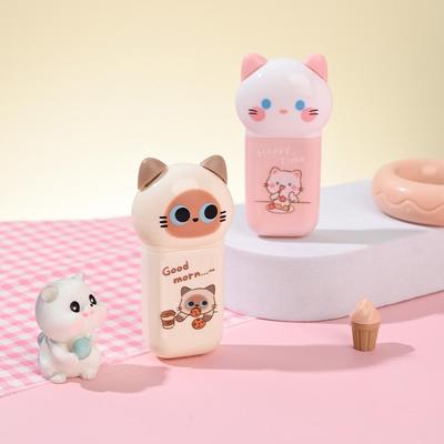1/4 pezzi Nastro Correttore Gatto Cartone Animato Mini Formato Tipo Cappuccio Design Carino Nastro 5mm*6m per Correggere Studente Ritorno a Scuola