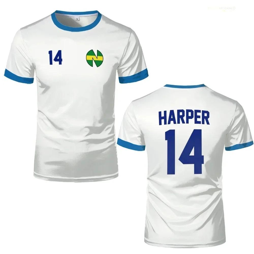 Tricou animat de vară Captain Tsubasa cu imprimeu 3D, mărimi mari, pentru bărbați și femei, sport, uscare rapidă, respirabil, mâneci scurte