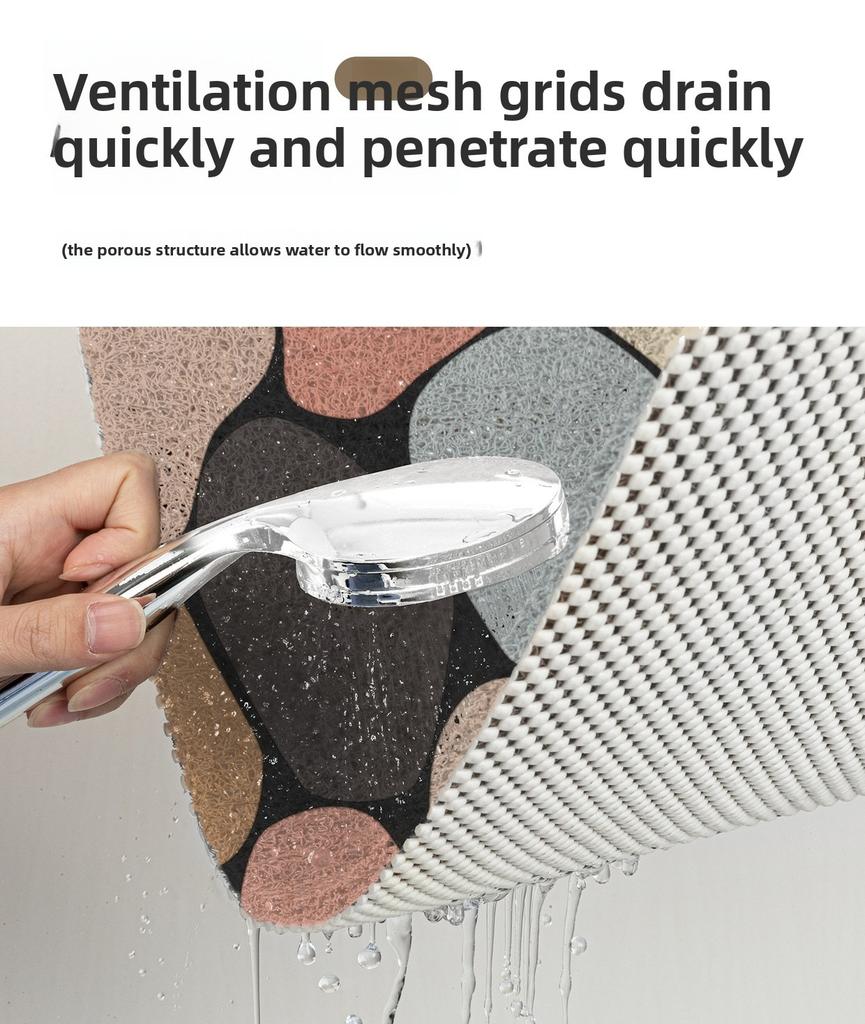 Shower Silk Ring Floor Mat Bathroom Bath Anti Slip and Anti Fall Foot Mat Toilet Waterproof and Dirt Resistant Mat Can Be Cut