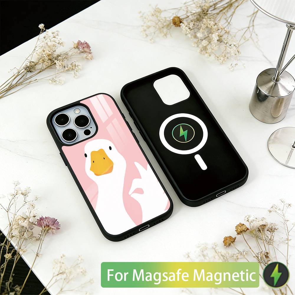 Duck Phone Case For iPhone17,16,15,14,13,12,11 Plus,Pro Magnetic with Magsafe Wireless Charging