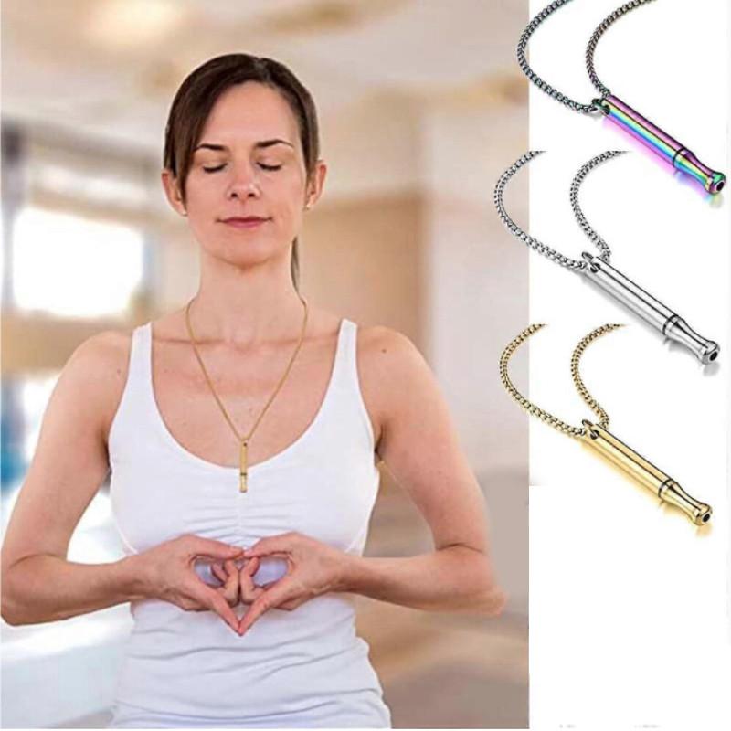 Titanium Steel Whistle Pendant Necklace With Adjustable Chain For Men Women