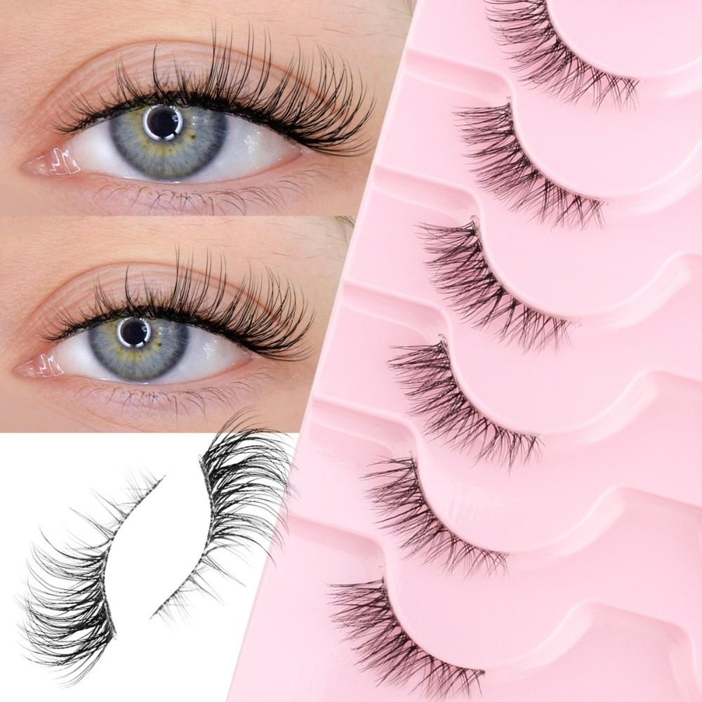 10 Pairs 7-10MM Thick Fluffy False Eyelashes Black Dense Fake Eyelashes DIY Lashes Extension Party