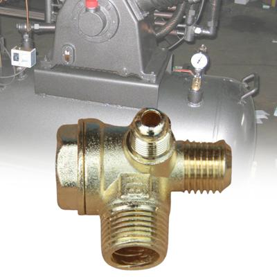 Air Compressor Check Valve 3-Way Easy Installation Copper/Zinc Alloy Male Threaded Unidirectional Check