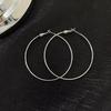 1 Pair Women Ear Different Polished Sizes Circle Earrings Hoop Solid Color Electroplated Ear