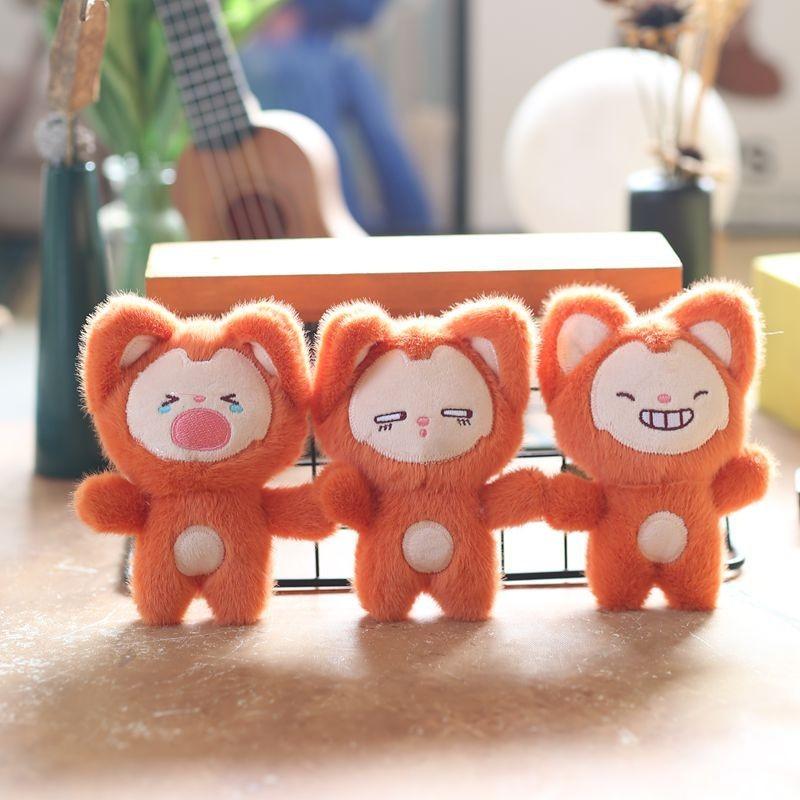 Cute Adorable Plush Fox Keychain Pendant Soft Stuffed Toy For Bags And Accessories