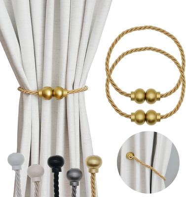 2er-Pack Magnetische Gardinenraffhalter Moderne Handgefertigte Seil-Gardinenraffhalter Dekorative Vorhänge Geflochtene Halter für Zuhause Außenbereich Schlafzimmer Büro Dekorative