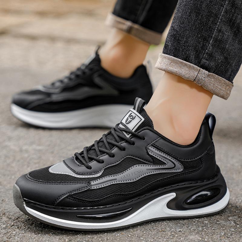 Trendy sports shoes men's thick-soled breathable mesh shoes spring and autumn new students outdoor running trendy shoes men's shoes