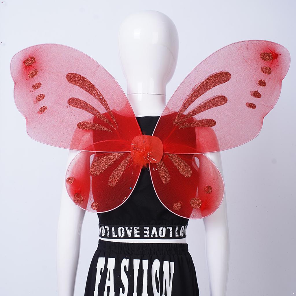 Girls Sparkling Fairy Angel Sheer Wings for Kids Photography Masquerade Halloween Christmas Party Cosplay Costume