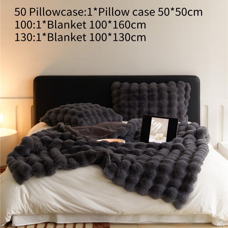 

Rabbit Luxurious Faux Fur Throw Blanket Soft Cozy For Couch Bed Travel Gift 50*50CM Pillowcase