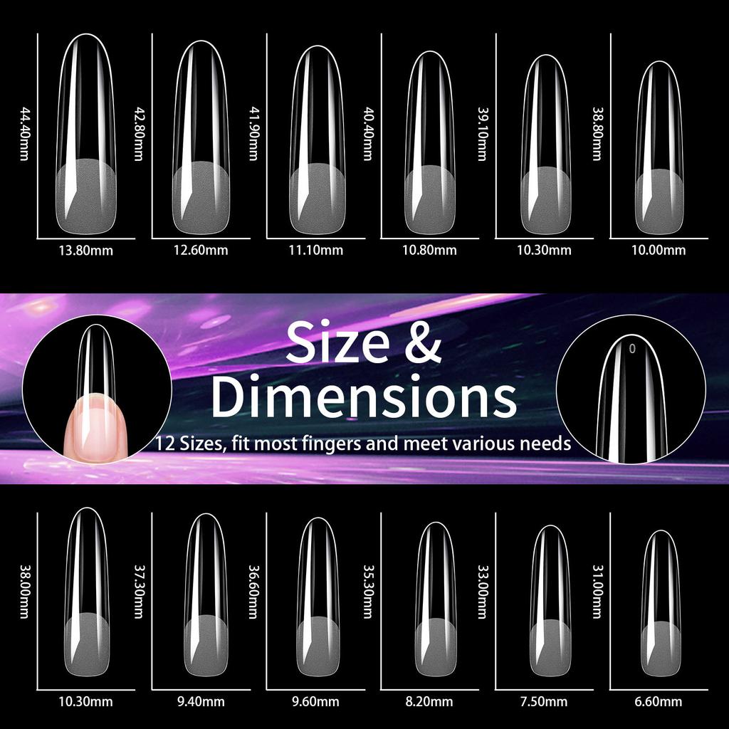 Nail Art Pads Extended Xxl Square Nail Translucent Matte Folded Non-Marking Water Drop Trapezoidal Fake Nail Patch 240 Pcs