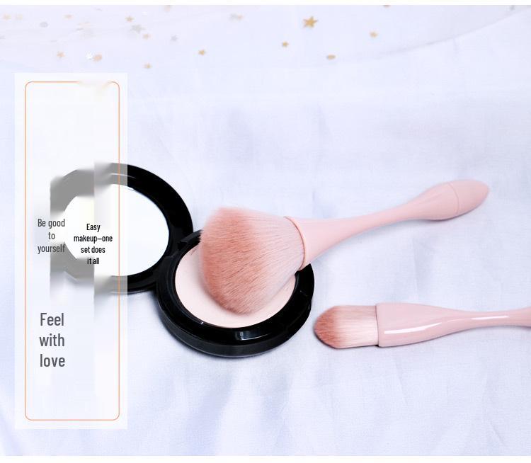 Portable 5-Piece Mini Makeup Brush Set: Powder, Blush, Eyeshadow