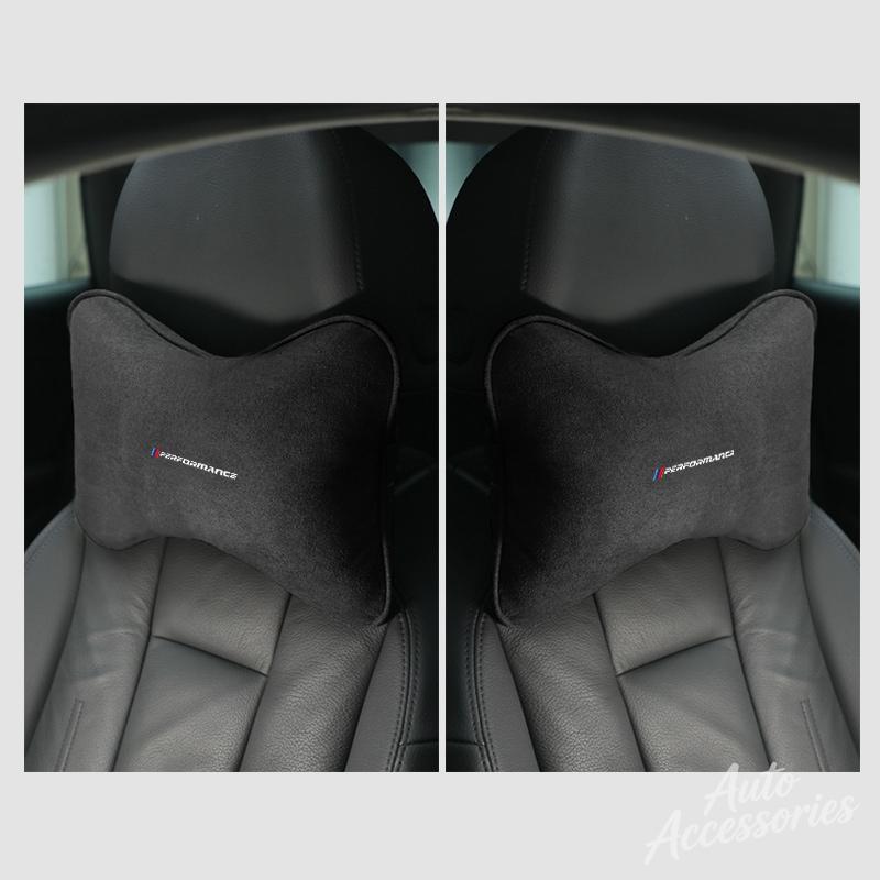 Suede Car Seat Neck Pillow Headrest Head Rest Relax Protection For Porsche Cayenne Cayman Panamera Macan Taycan Boxster stickers FU3