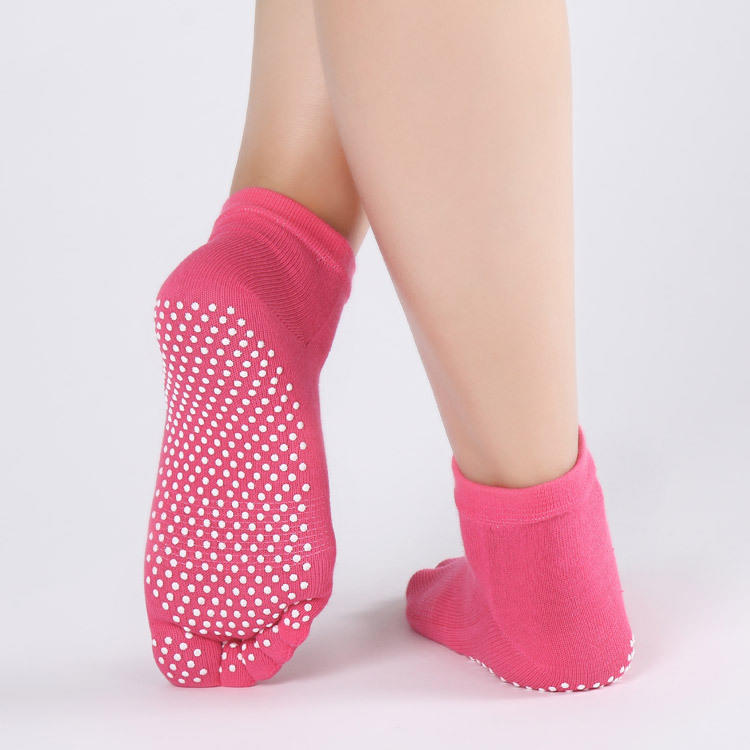 New Cotton Mesh Breathable Short Yoga Socks Non-slip Five-toe Socks Pilates Socks Indoor Dance Fitness Sports Socks Floor Socks
