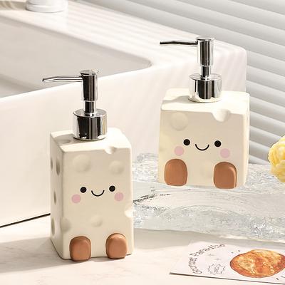Cheesecake Ceramic Hand Sanitizer Bottle Creative Cute Bathroom Soap Dispenser Home Ceramic Shampoo Body Wash Storage Bottle New
