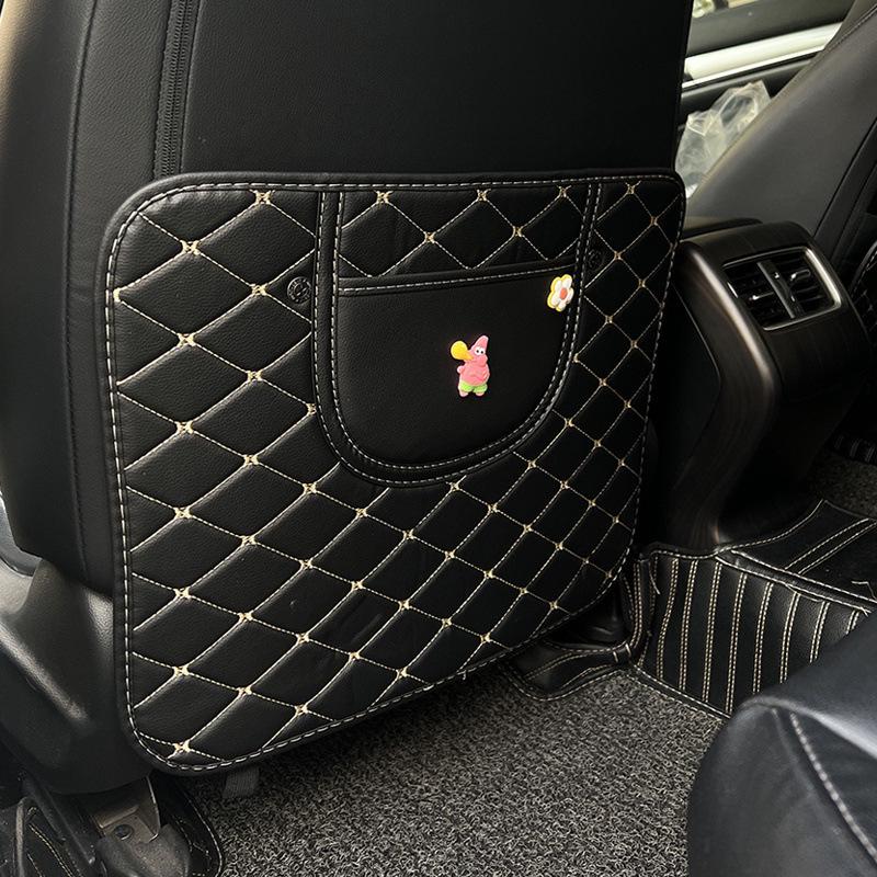 Children's Car Seat Back Protector: Creative Cartoon Kick & Scuff Guard