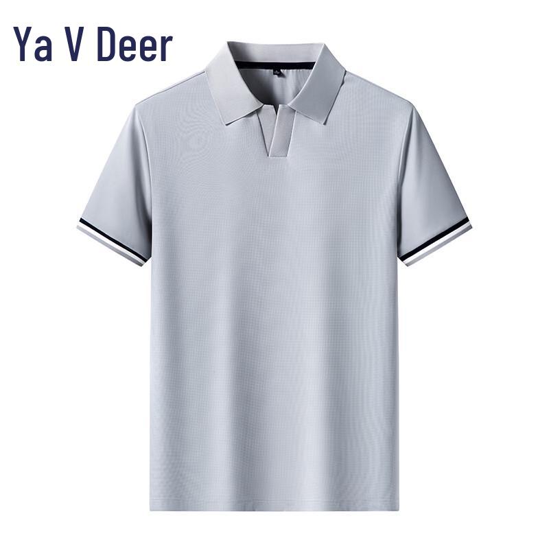 YALU EL Unisex Summer Seagull Collar Polo Short Sleeve T-Shirt