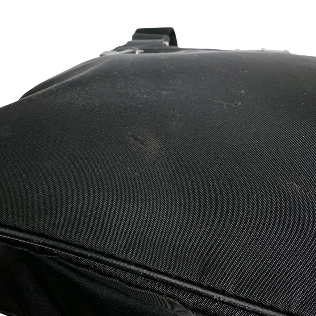 Prada Diagonally Hung Triangle Logo Shoulder Bag Nylon Black Unisex Used