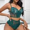 European and American bra set ultra-thin sexy lace bra set gathering beautiful back bone clothes women's underwear set