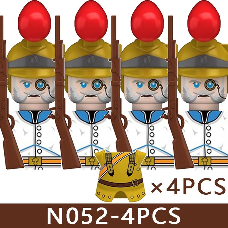 4pcs Medieval Castle Knight Building Blocks MIlitary Napoleon Soldier Figures War Army Legion Accessories Imperial Navy Bricks Toys