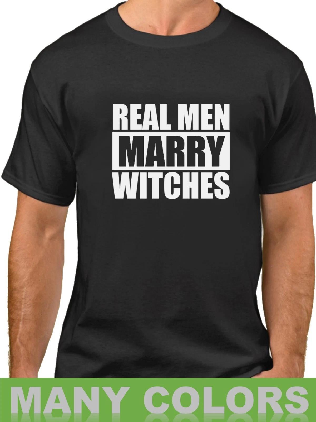 Real Men Marry Witches Shirt Funny Halloween Husband Boyfriend Costume Tee XL