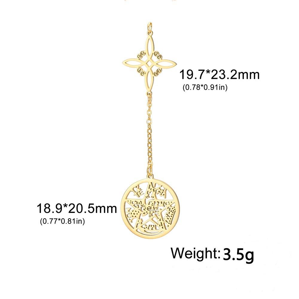 Collana Ciondolo Stella a Cinque Punte Svuotata a Forma di S con Doppio Foro Design Versatile Nodo Miko Gioielli