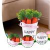 Easter Carrot Bucket Basket Handheld with Handle Collecting Decor for Garden Party