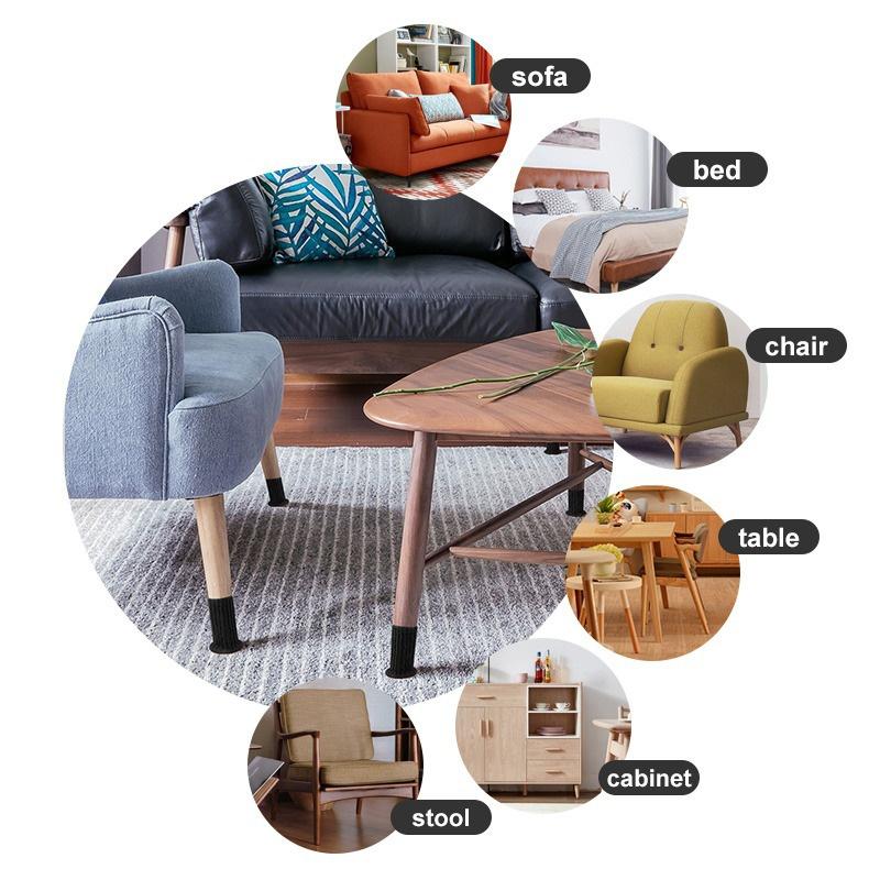 4Pcs Knitted Chair Leg Socks Furniture Table Feet Leg Floor Protectors Covers Floor Protection Pads