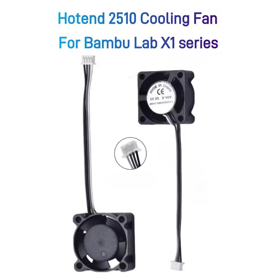 

Детали 3D-принтера 2510 Охлаждающий вентилятор для хотенда Bambu Lab X1 P1 с кабелем Вентиляторы быстрого охлаждения для серии Bambu X1C P1S P1P 1Pcs X1 Series Fan
