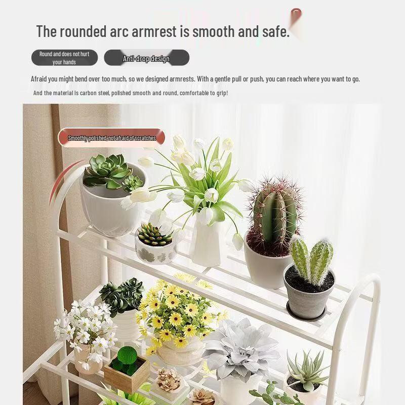 HC Iron Art Movable Ladder Flower Stand