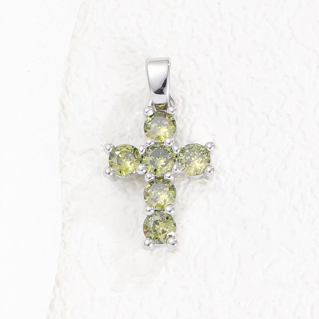 2025 New Stainless Steel Cross Necklace 18K Real Gold Plated Cubic Zirconia Christian Cross Charms Religious Pendant