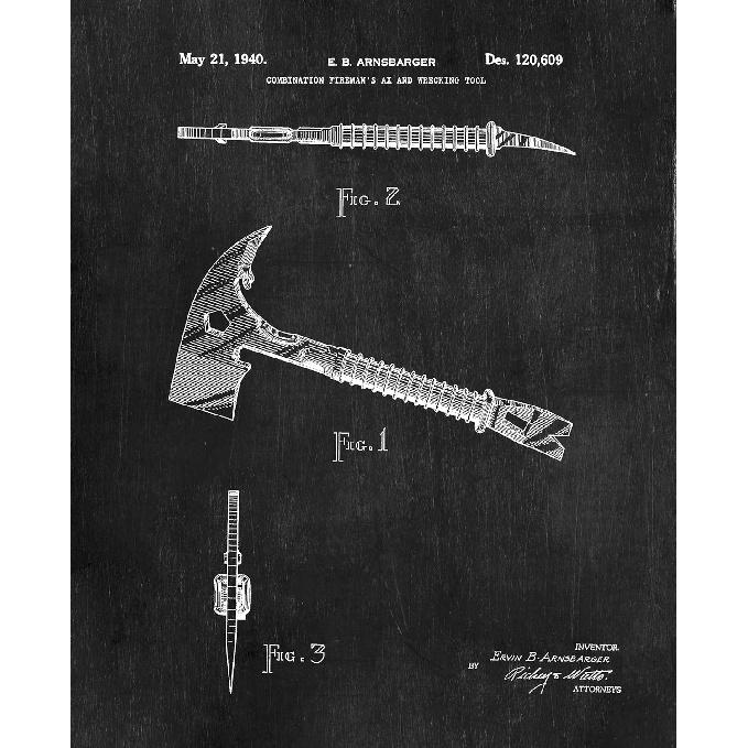 ArtCantHurtU Firefighter Gifts For Men - Set of 6 Vintage (8x10) Wall Art Fireman Room Decor Patent Prints - Fire Fighter Department Gifts Ideas