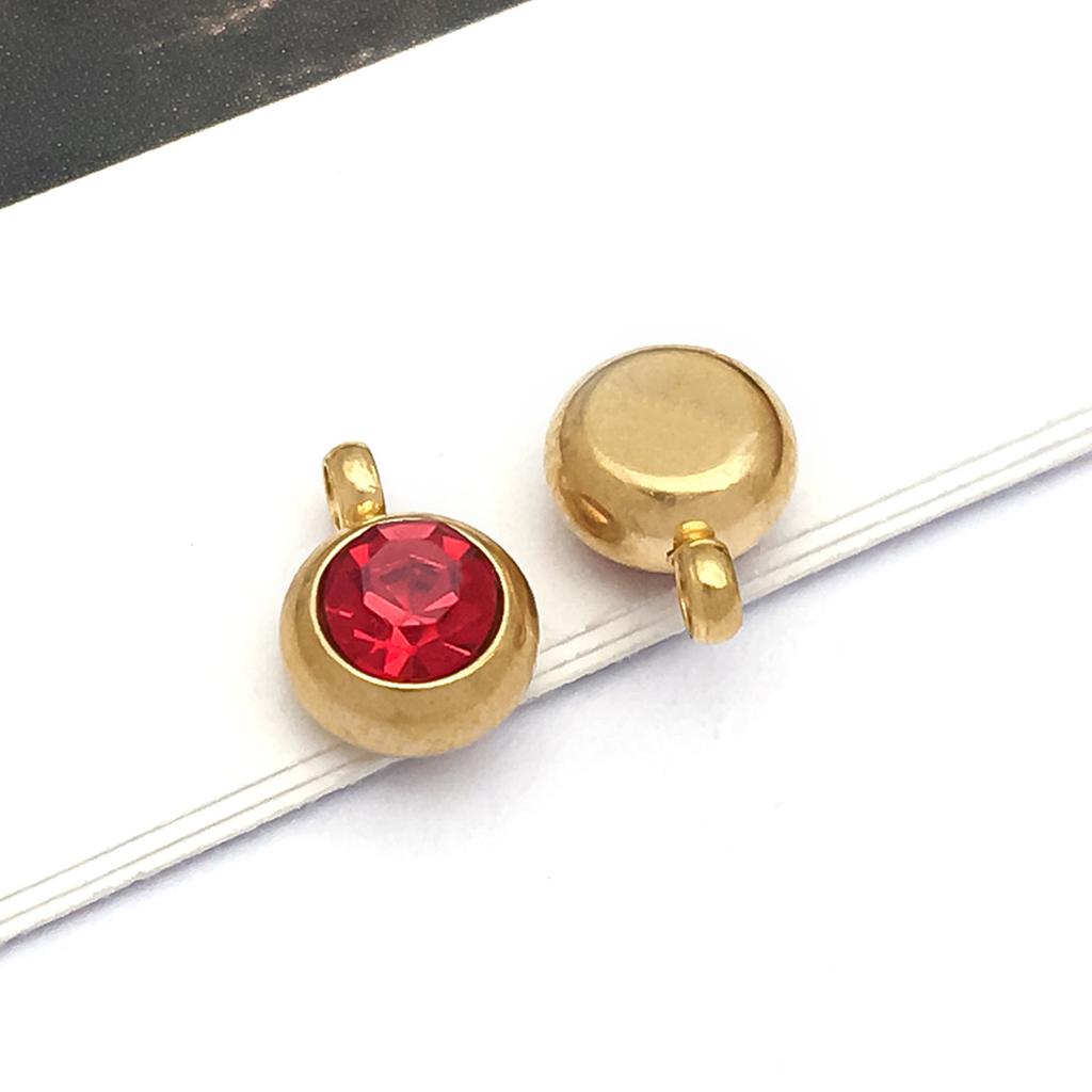 DIY alloy jewelry accessories inlaid with colored diamonds, twelve-star birthstone, birthstone, zodiac stone necklace, bracelet, small pendant.