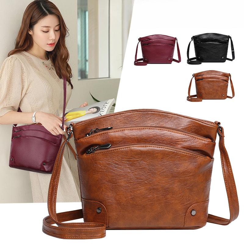 Crossbody Large-capacity Bucket Bag Retro and High-end Ladies' Single-shoulder Bag Middle-aged Mom's Bag