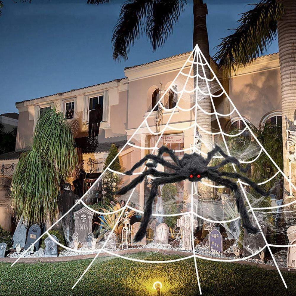 Soft Halloween Triangle Spider Extra Large Spider Web Decoration  For Halloween Party