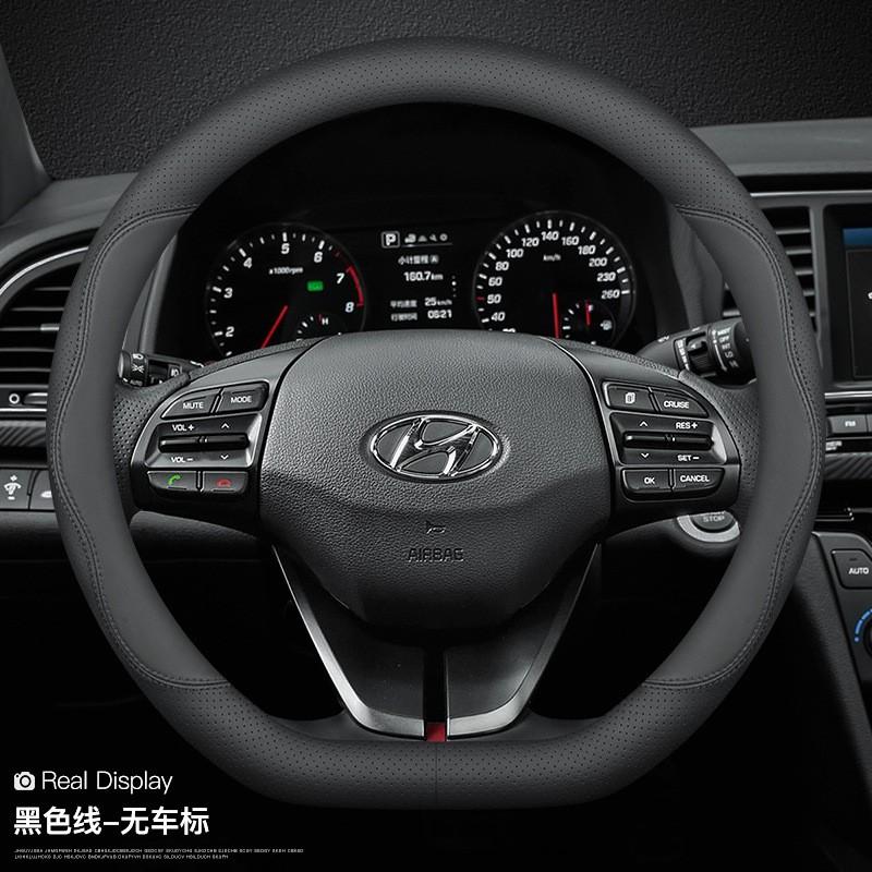 Coprivolante Universale in Pelle per Hyundai Elantra I30 Ix35 Sonata Accent Veloster Tucson Kona Presa Sportiva