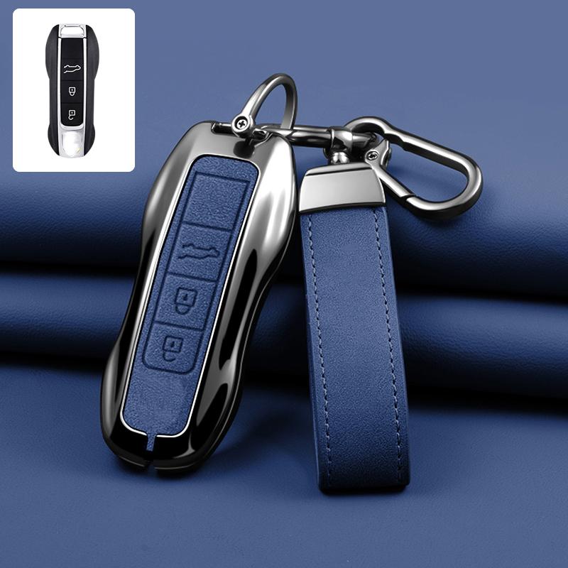 Zinc Alloy Leather Car Key Case For Porsche Panamera Cayenne 971 911 970 981 991 9Ya Macan Boxste Protecticve Case Key Case