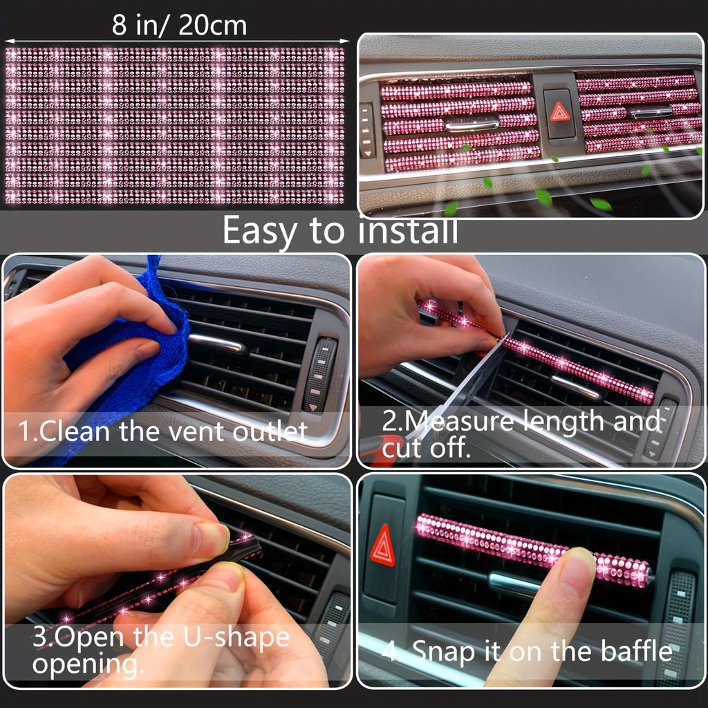 26pcs of Car Interior Cover Steering Wheel Cover License Plate Frame Car Hook Water Coaster One-Button Start Ring Air Outlet Decorative Strip Set