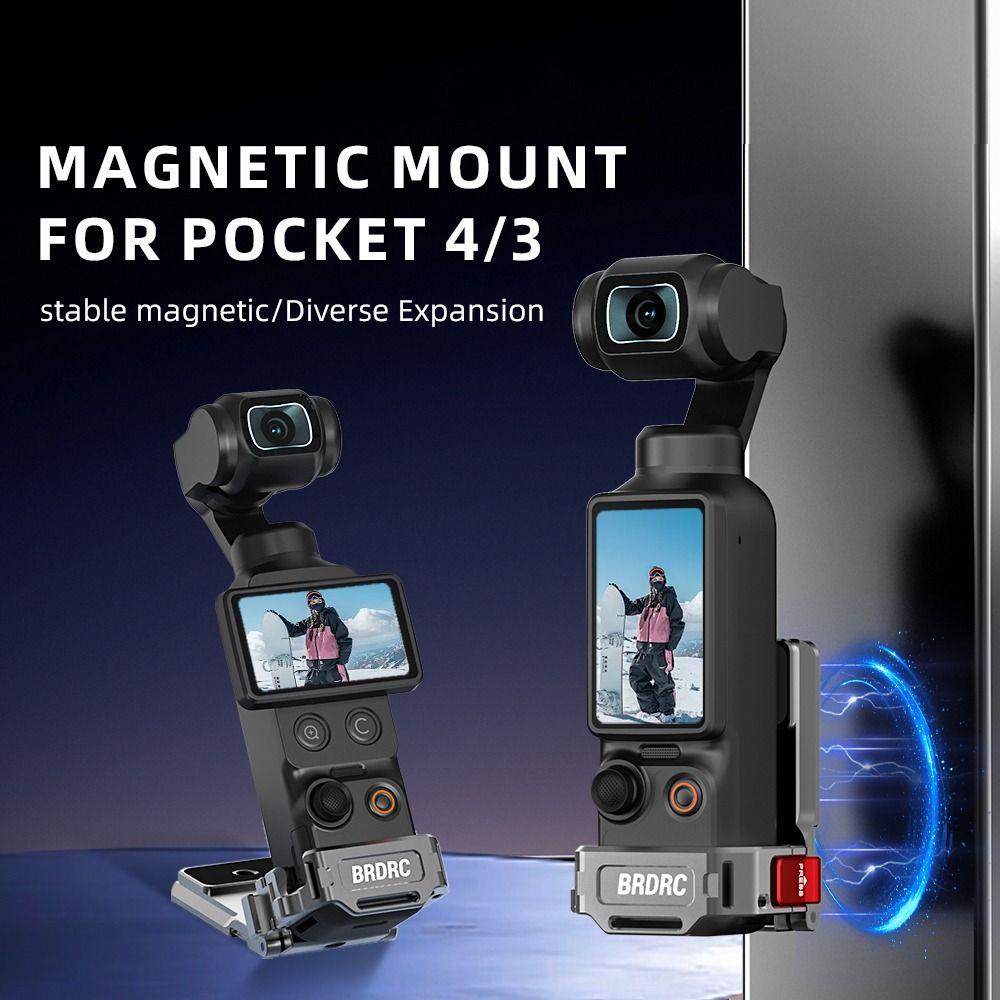 Aluminum Alloy Magnetic Adapter Frame Mount Base for DJI Osmo Pocket 4/3 Gimbal Camera Accessories
