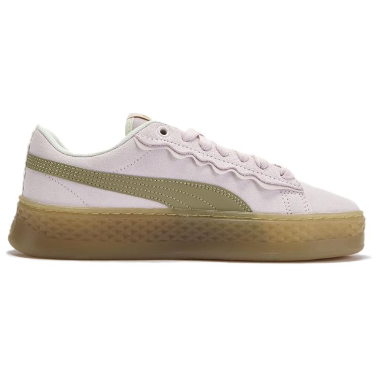 Puma Smash Platform Scallop Fashion Retro Low-Top Sneakers Women Sneakers Pink 406748-01