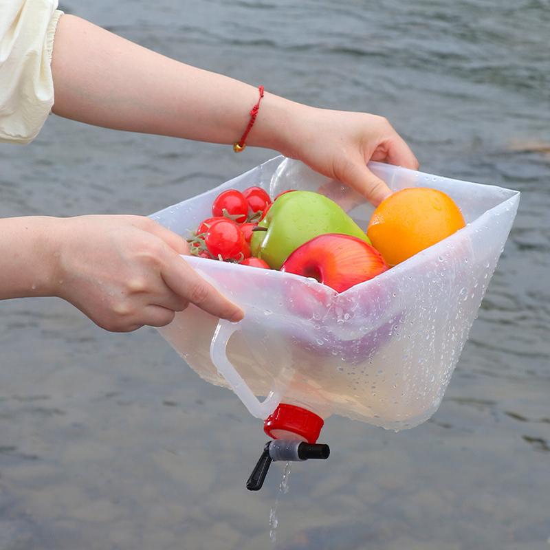 Contenedor de Agua Plegable con Grifo, Jarra de Agua Portátil de Gran Capacidad de Grado Alimenticio para Camping Coche Viajes
