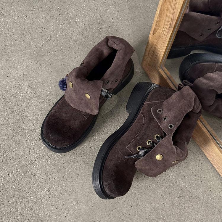 

2025 new Korean version thick-soled non-slip matte leather Martin boots women s breathable short boots heightening casual shoes fashionable and ve 40 темно-коричневого