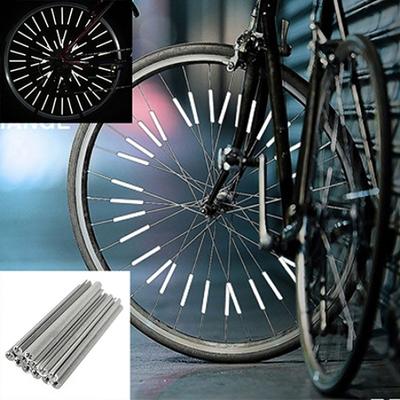 12Pcs Fahrrad Felge Speichen Warnung Licht Reflektierende Streifen Reflektoren
