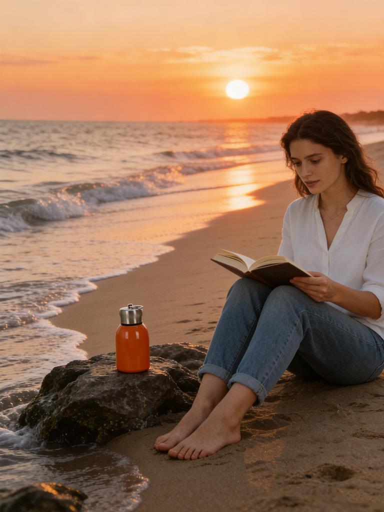 Portable insulated cup 304 stainless steel with handle, compact portable vacuum flask for hot and cold beverages