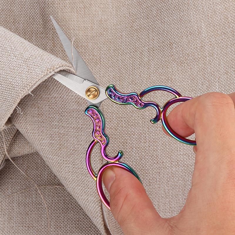 Vintage Stainless Steel Paper-cut Embroidery Scissors Multicolor DIY Handmade Thread Fabric Scissors