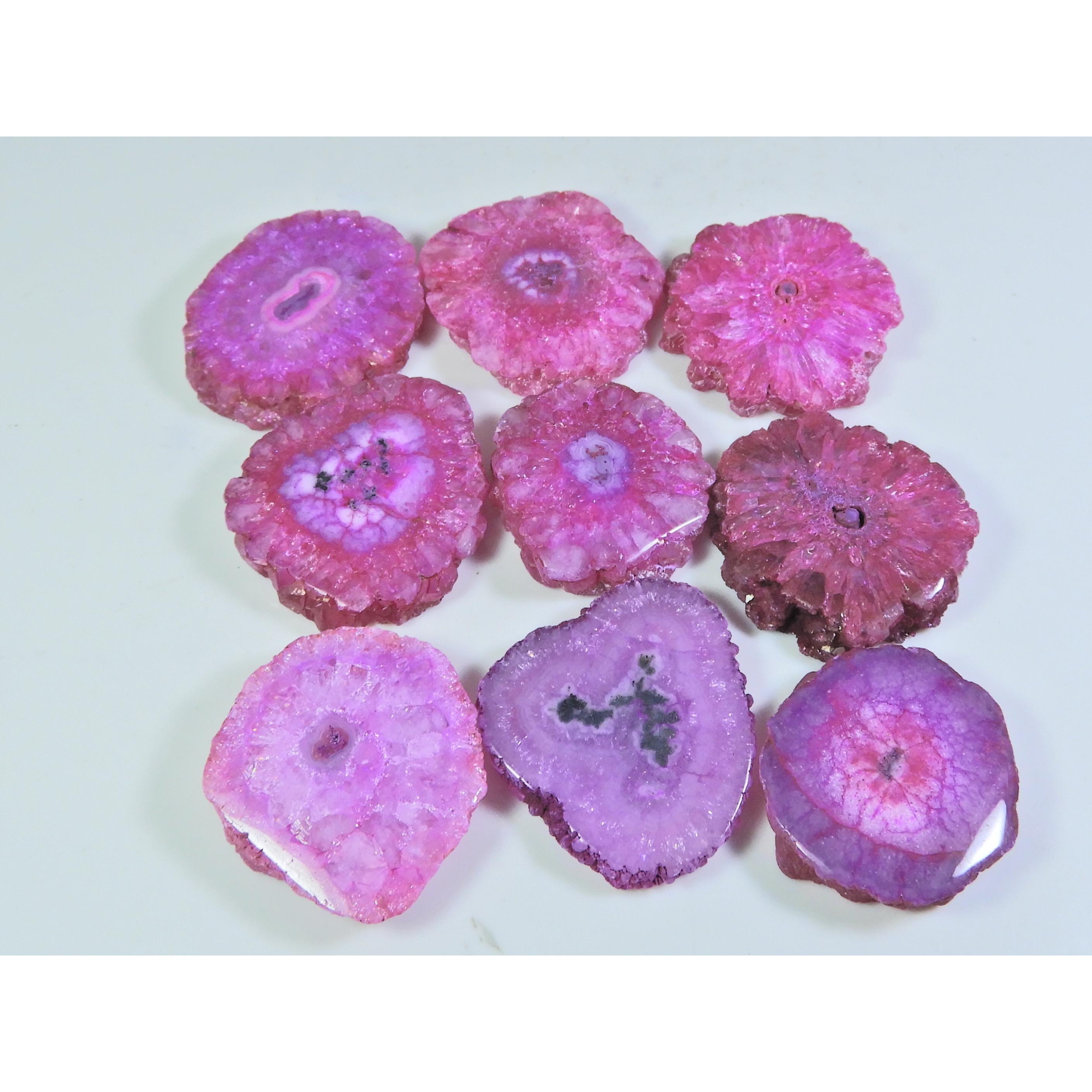 

423Cts. Dyed Solar Druzy Agate Mix Shape Cabochon Loose Gemstone 09 Pcs Lot A-685